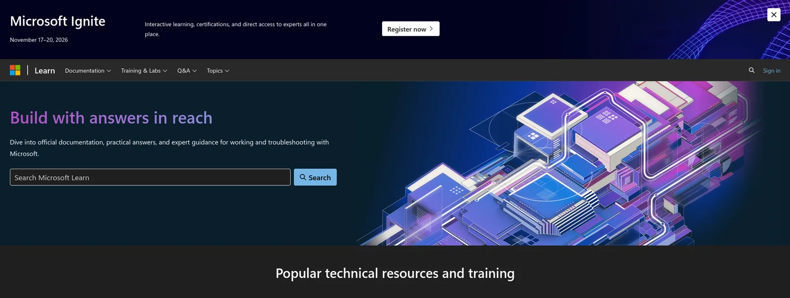 Microsoft Learn for Educators homepage