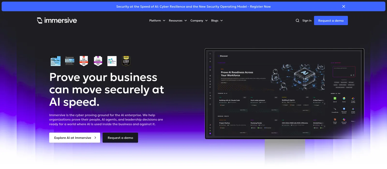 Immersive homepage