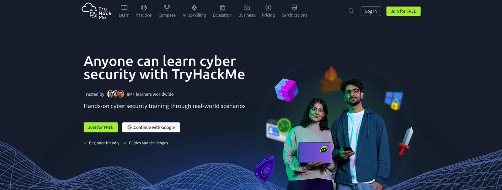 TryHackMe homepage