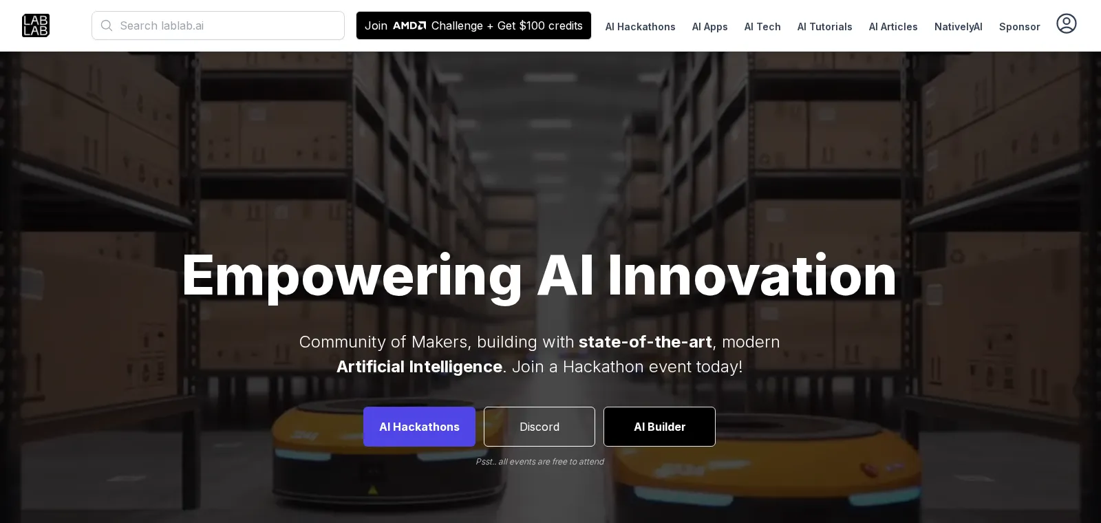 lablab.ai homepage