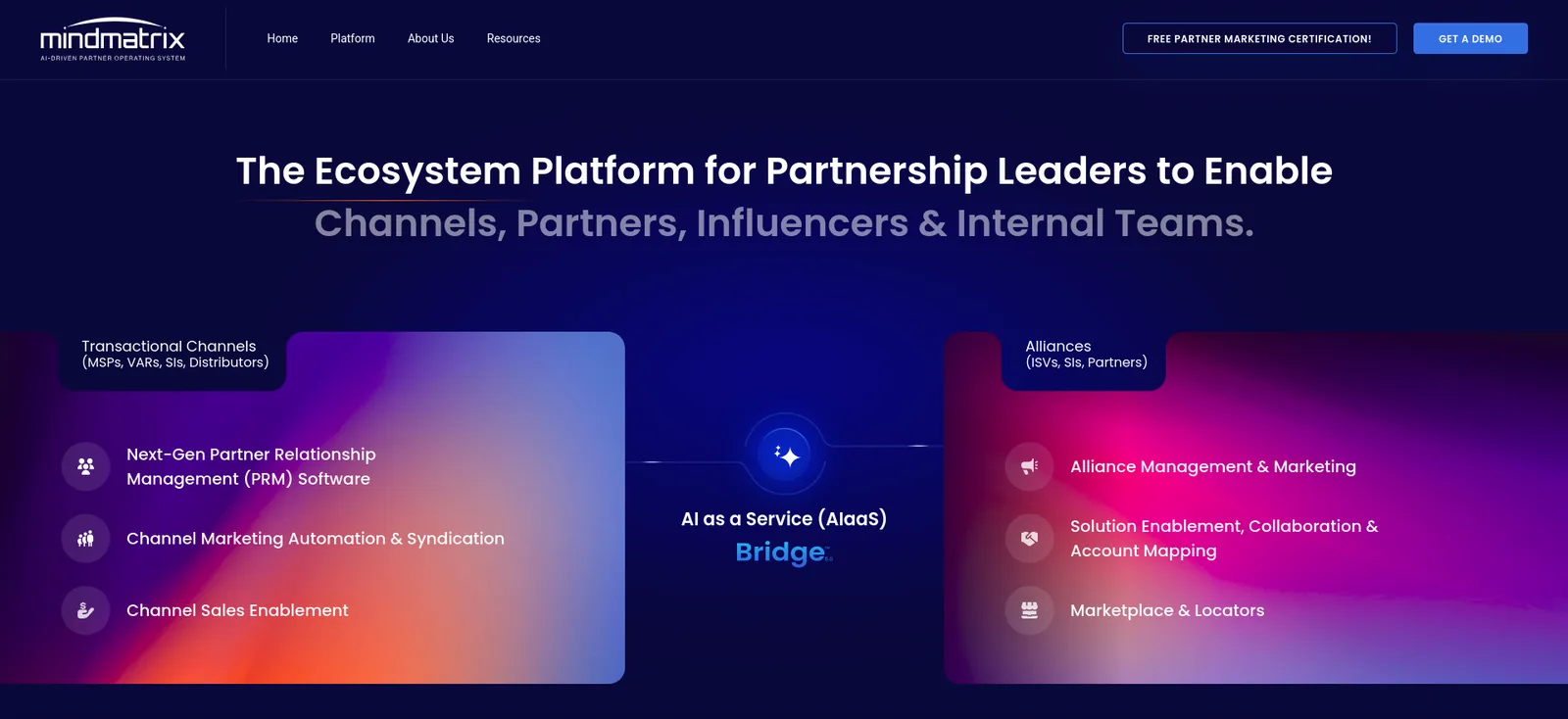 Mindmatrix homepage