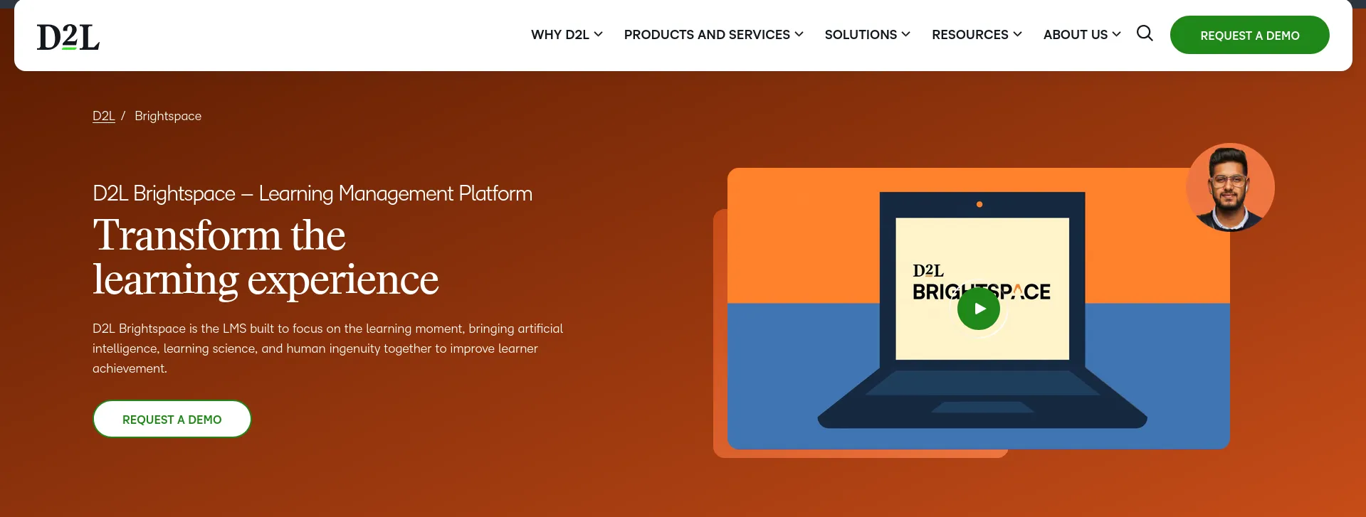 D2L Brightspace homepage